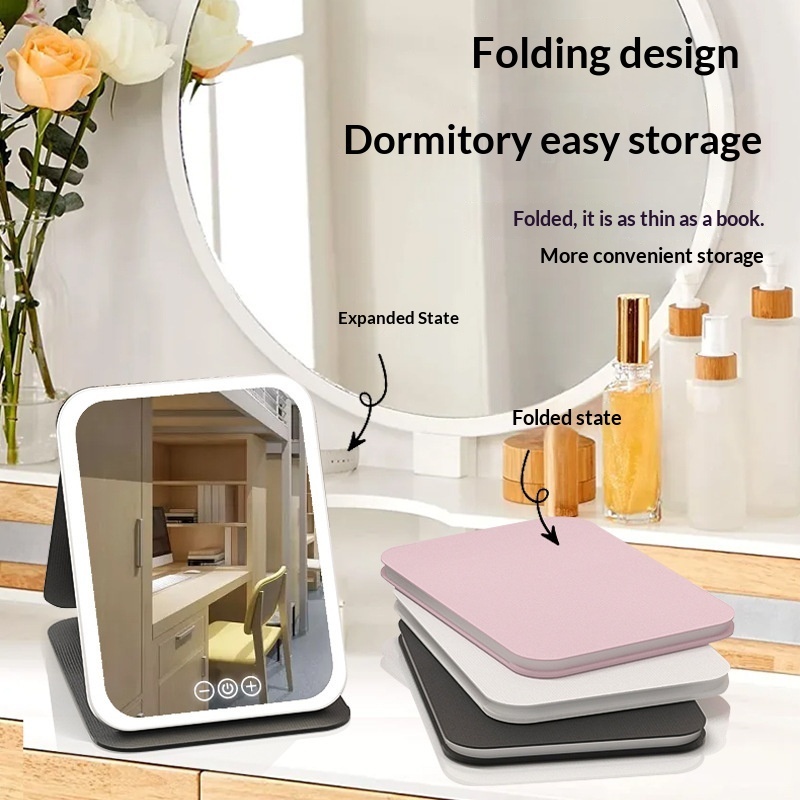 Illuminated Foldable Makeup Mirror - Image 2